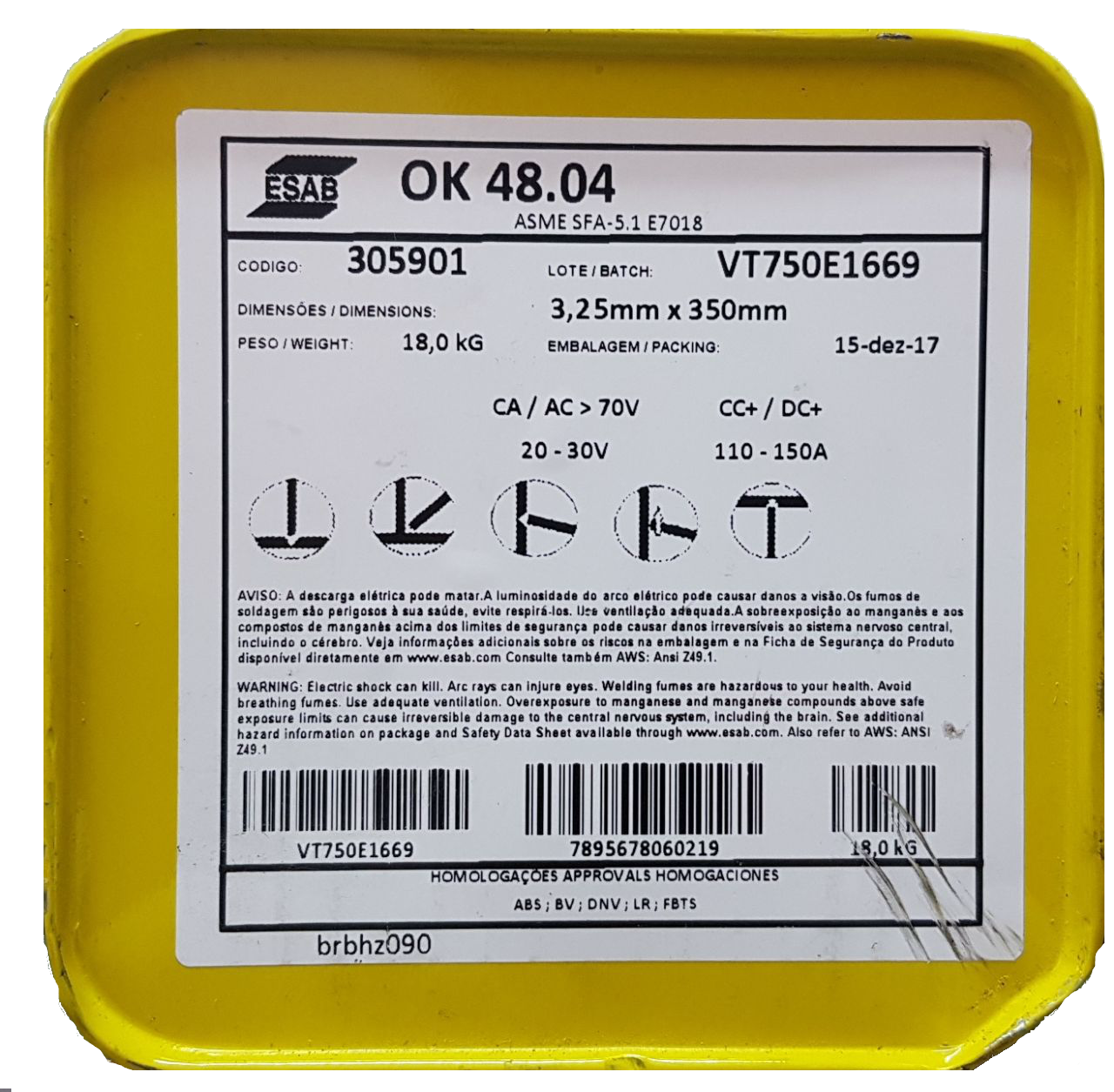 ELETRODO OK 48.04 Ø 3,25 MM ESAB