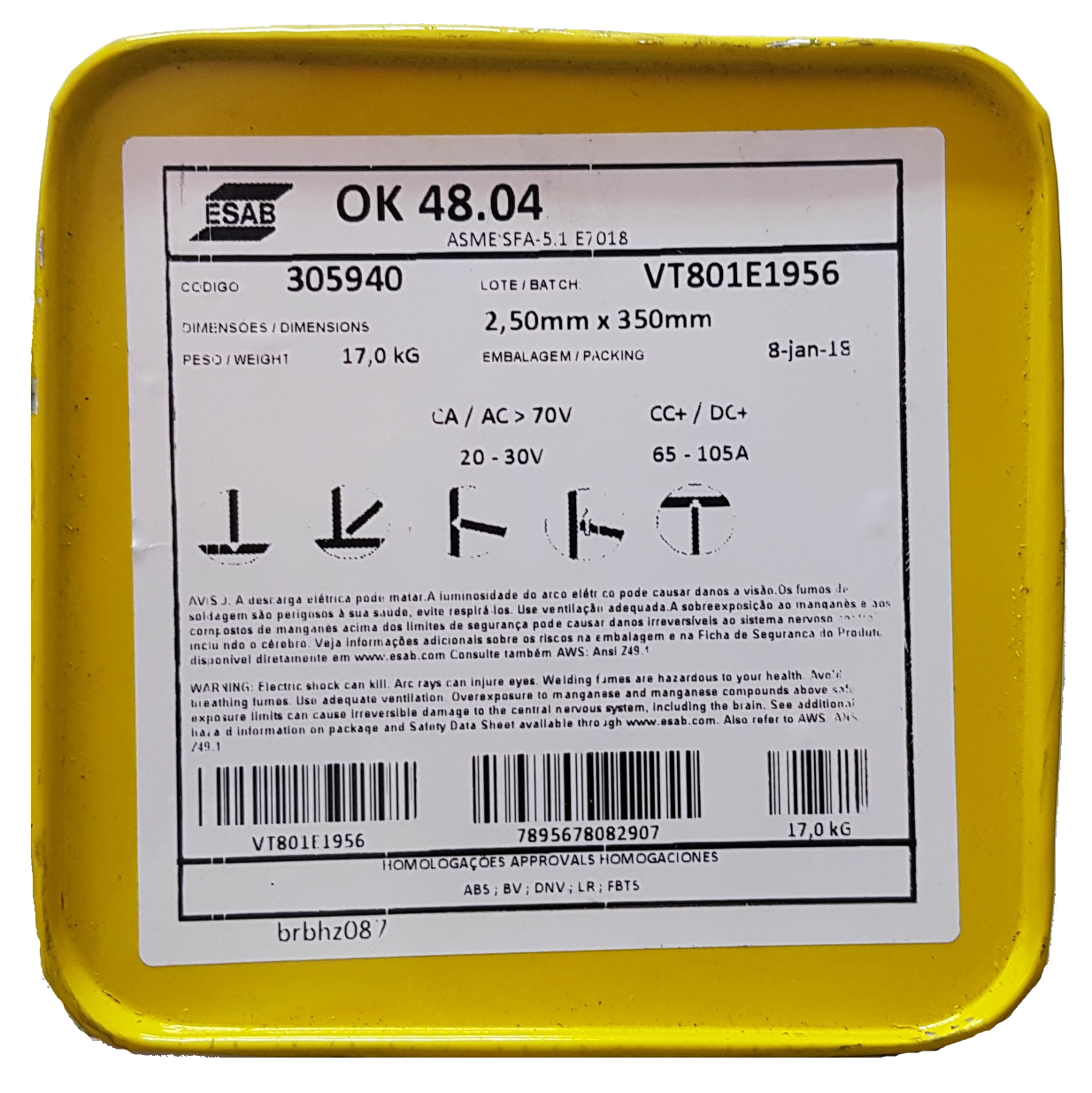 ELETRODO OK 48.04 Ø 2,50 MM ESAB